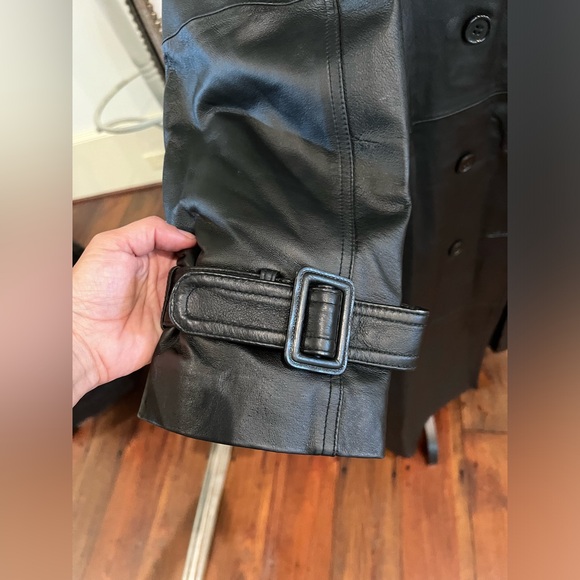 Leather Trench coat long brand new without tag unisex - Picture 9 of 14